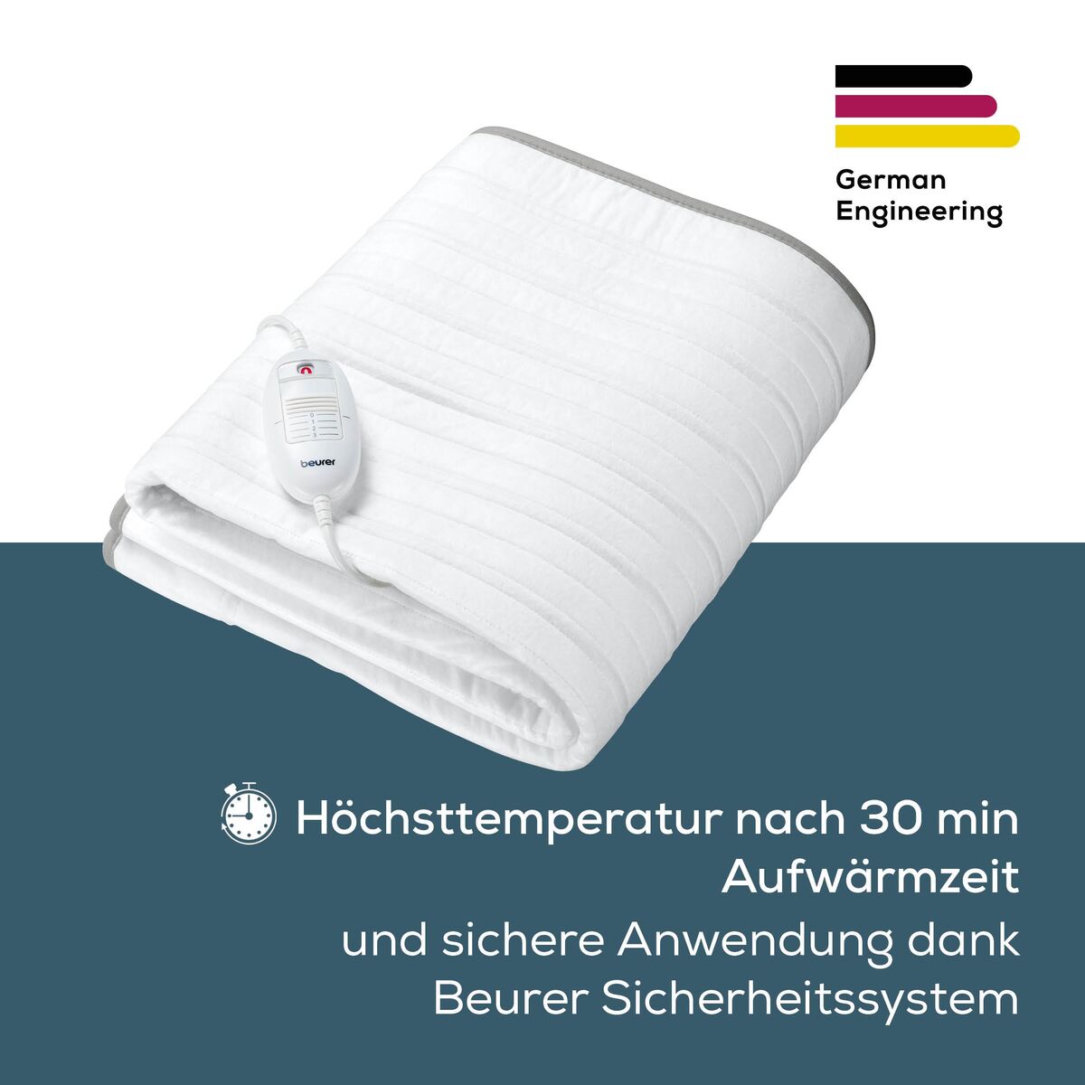 Beurer Electric Blanket Beurer Ts17 150 X 80 Cm White Grey 100 % Polyester 65 W