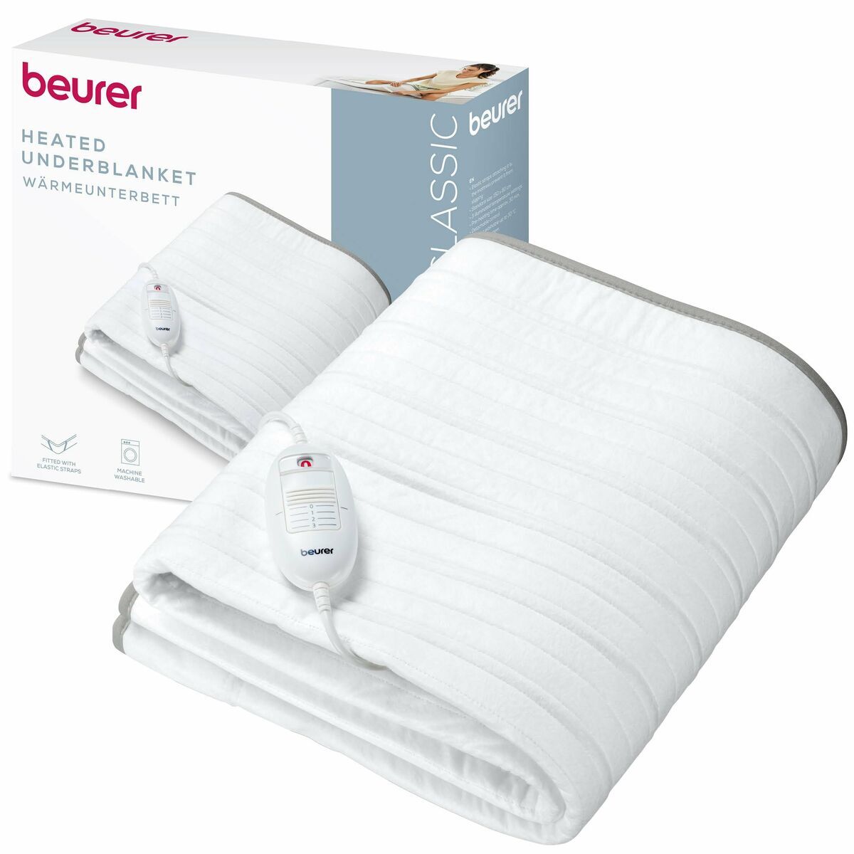 Beurer Electric Blanket Beurer Ts17 150 X 80 Cm White Grey 100 % Polyester 65 W