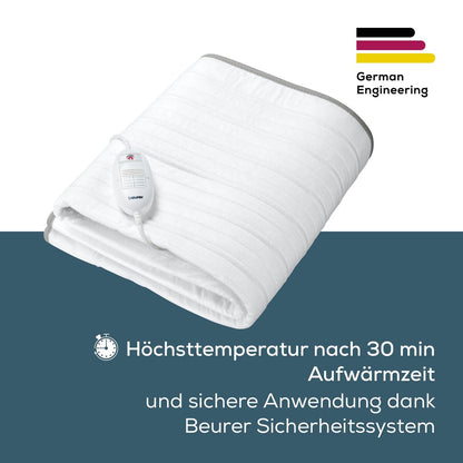 Beurer Electric Blanket Beurer Ts17 150 X 80 Cm White Grey 100 % Polyester 65 W