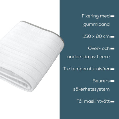 Beurer Electric Blanket Beurer Ts17 150 X 80 Cm White Grey 100 % Polyester 65 W