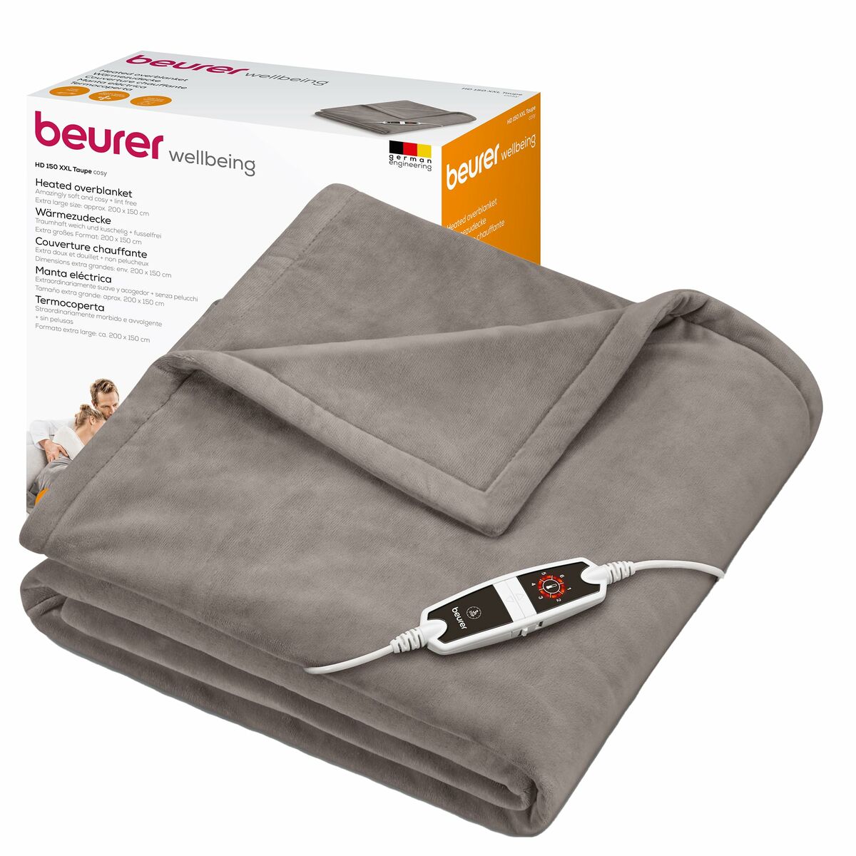Beurer Electric Blanket Beurer Hd150Xxl 200 X 150 Cm Taupe Polyester