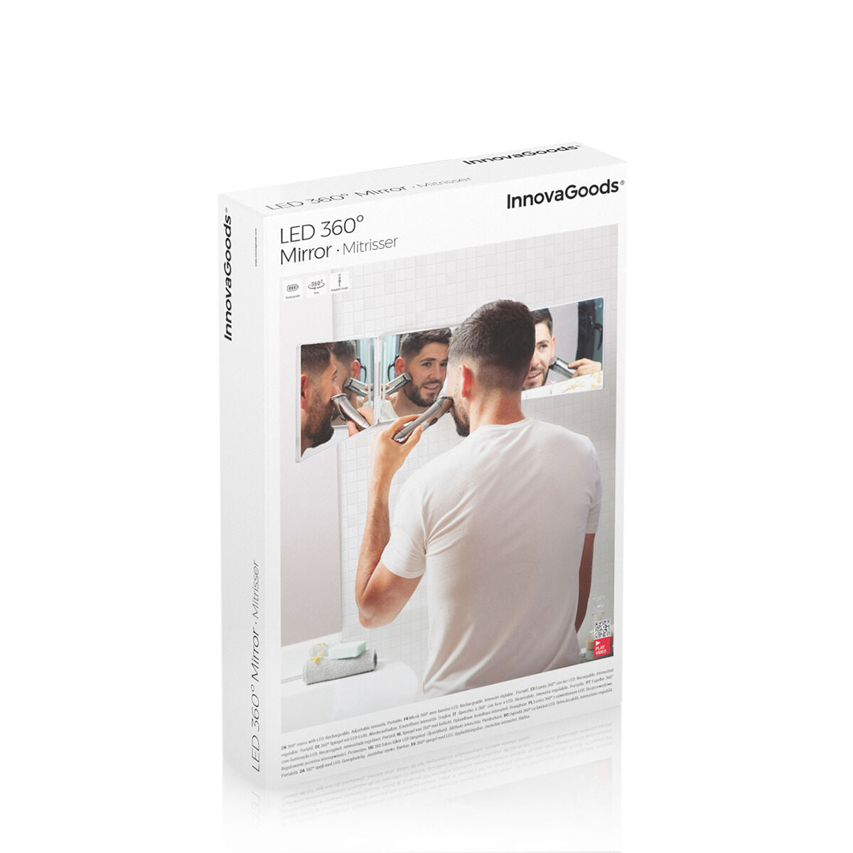 Innovagoods Bathroom Mirror With Led Light And 360º Vision Selfkut Innovagoods