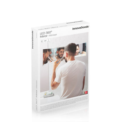 Innovagoods Bathroom Mirror With Led Light And 360º Vision Selfkut Innovagoods