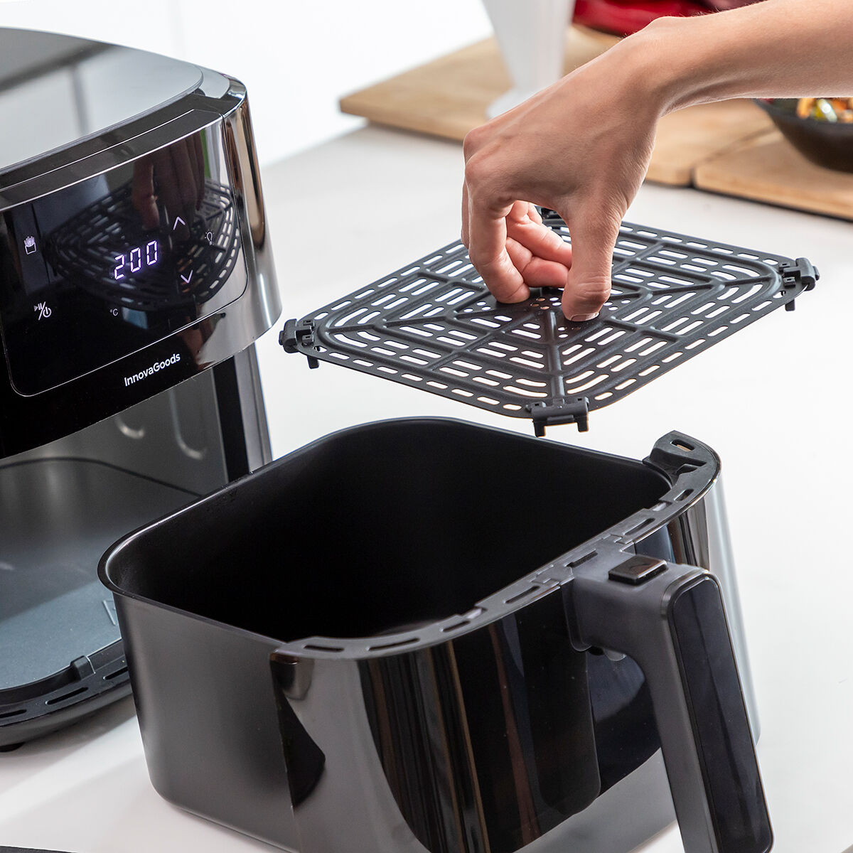 Innovagoods Air Fryer With Weighing Scale Innovagoods Fryinn Balance 5000 Black 1500 W 5 L Stainless Steel