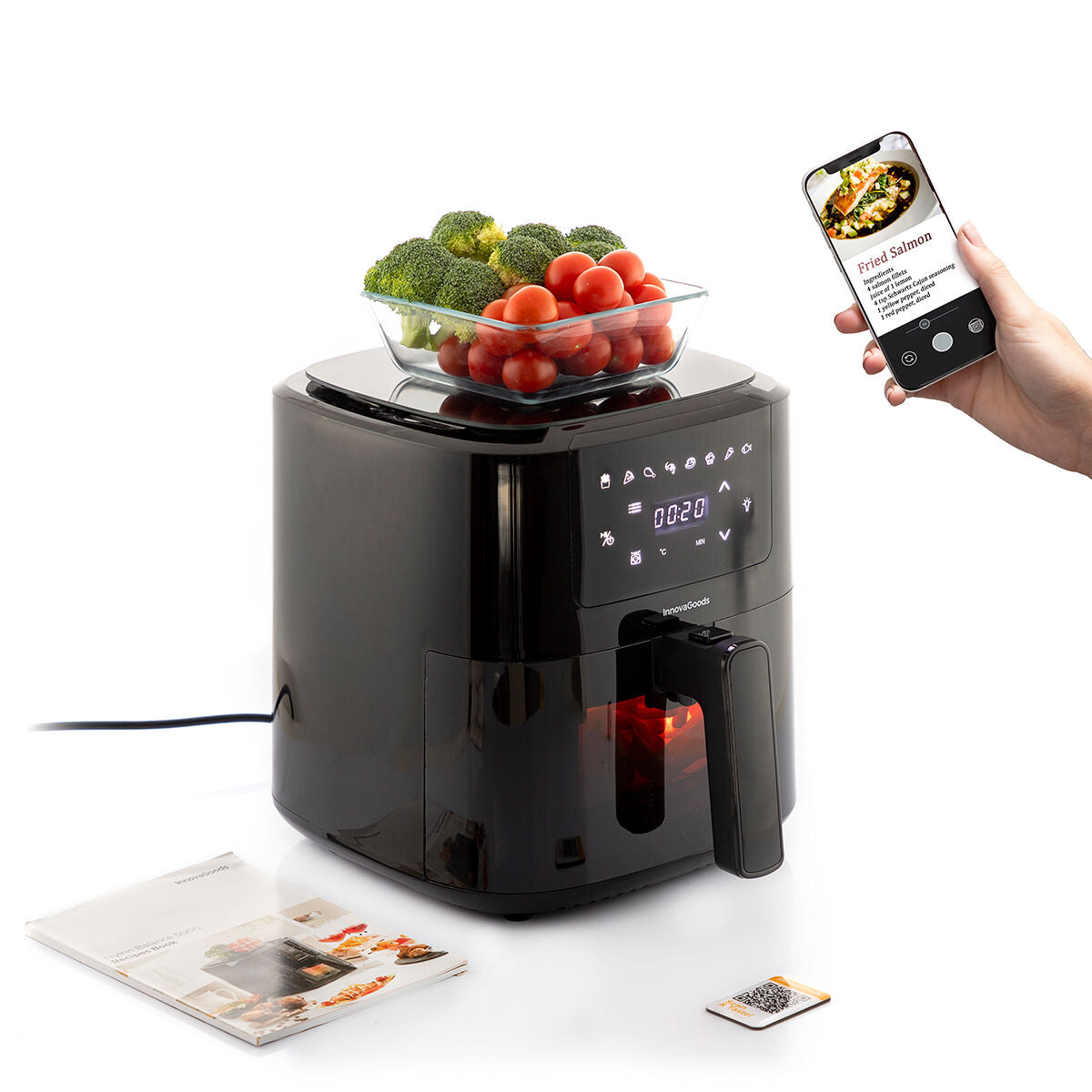 Innovagoods Air Fryer With Weighing Scale Innovagoods Fryinn Balance 5000 Black 1500 W 5 L Stainless Steel