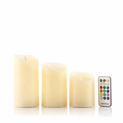 Innovagoods Multicolour Flame-Effect Led Candles With Remote Control Lendles Innovagoods 3 Units