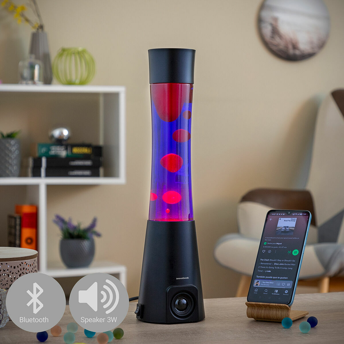 Innovagoods Lava Lamp With Speaker Maglamp Innovagoods