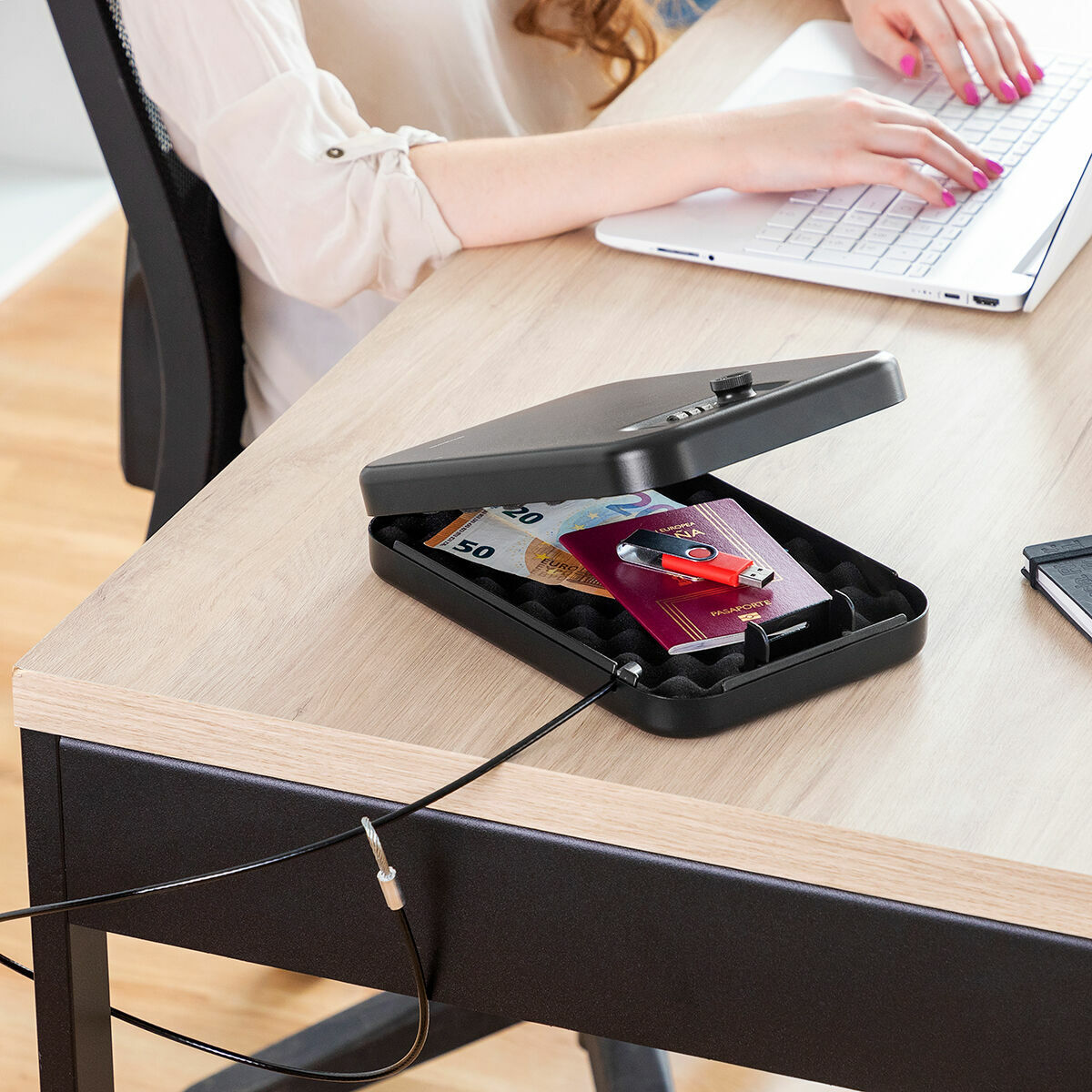 Innovagoods Portable Safe Box With Security Cable Prisaven Innovagoods