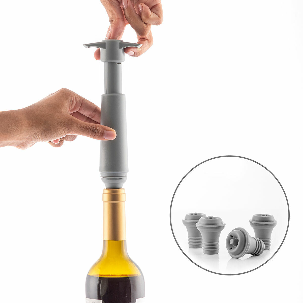 Innovagoods Vacuum Pump And Wine Stoppers Winuum Innovagoods (4 Caps)