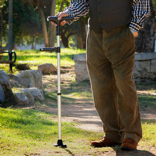 Innovagoods Extendable Walking Stick With Led, Alarm And Grabber Hannde Innovagoods