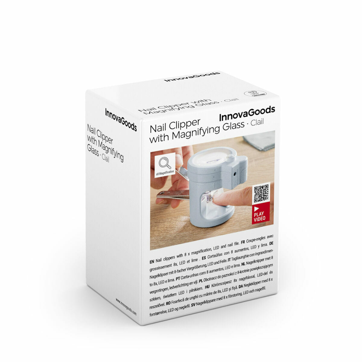 Innovagoods Nail Clippers With Led Light, Magnifying Glass And File Clail Innovagoods