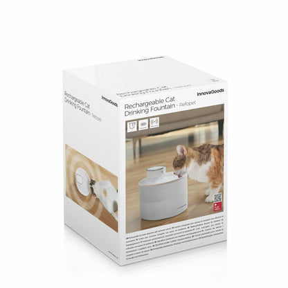 Innovagoods Rechargeable Cat Water Fountain With Sensor Refopet Innovagoods