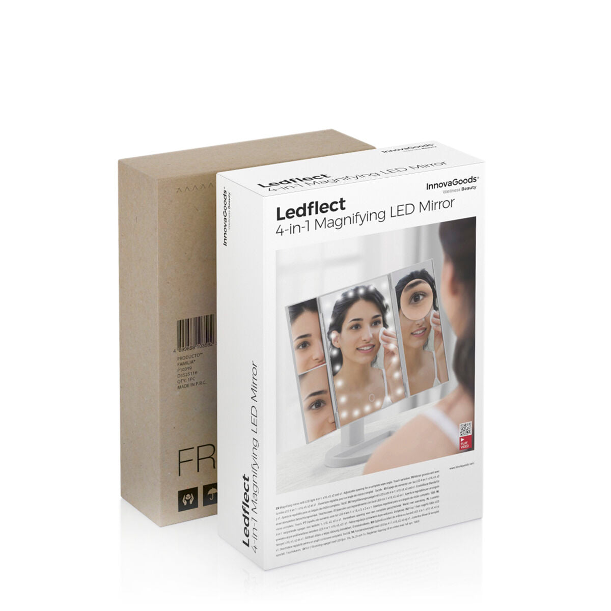 Innovagoods Magnifying Mirror With Led 4-In-1 Ledflect Innovagoods