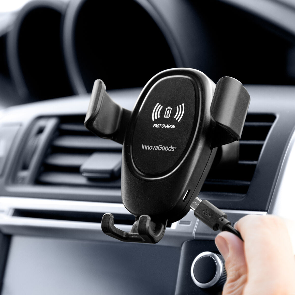 Innovagoods Mobile Phone Holder With Wireless Charger For Cars Wolder Innovagoods