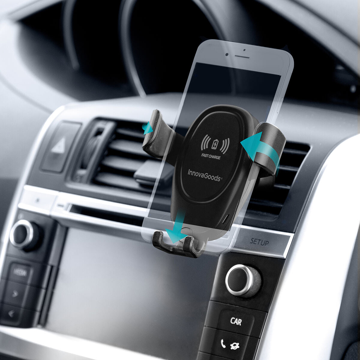 Innovagoods Mobile Phone Holder With Wireless Charger For Cars Wolder Innovagoods