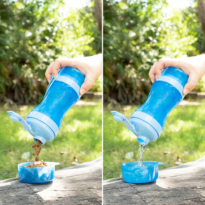 Innovagoods 2-In-1 Bottle With Water And Food Containers For Pets Pettap Innovagoods