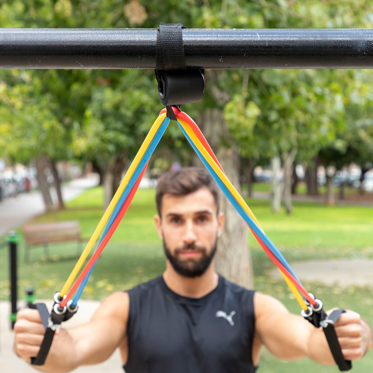 Innovagoods Set Of Resistance Bands With Accessories And Exercise Guide Rebainer Innovagoods 5 Units
