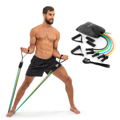 Innovagoods Set Of Resistance Bands With Accessories And Exercise Guide Rebainer Innovagoods 5 Units