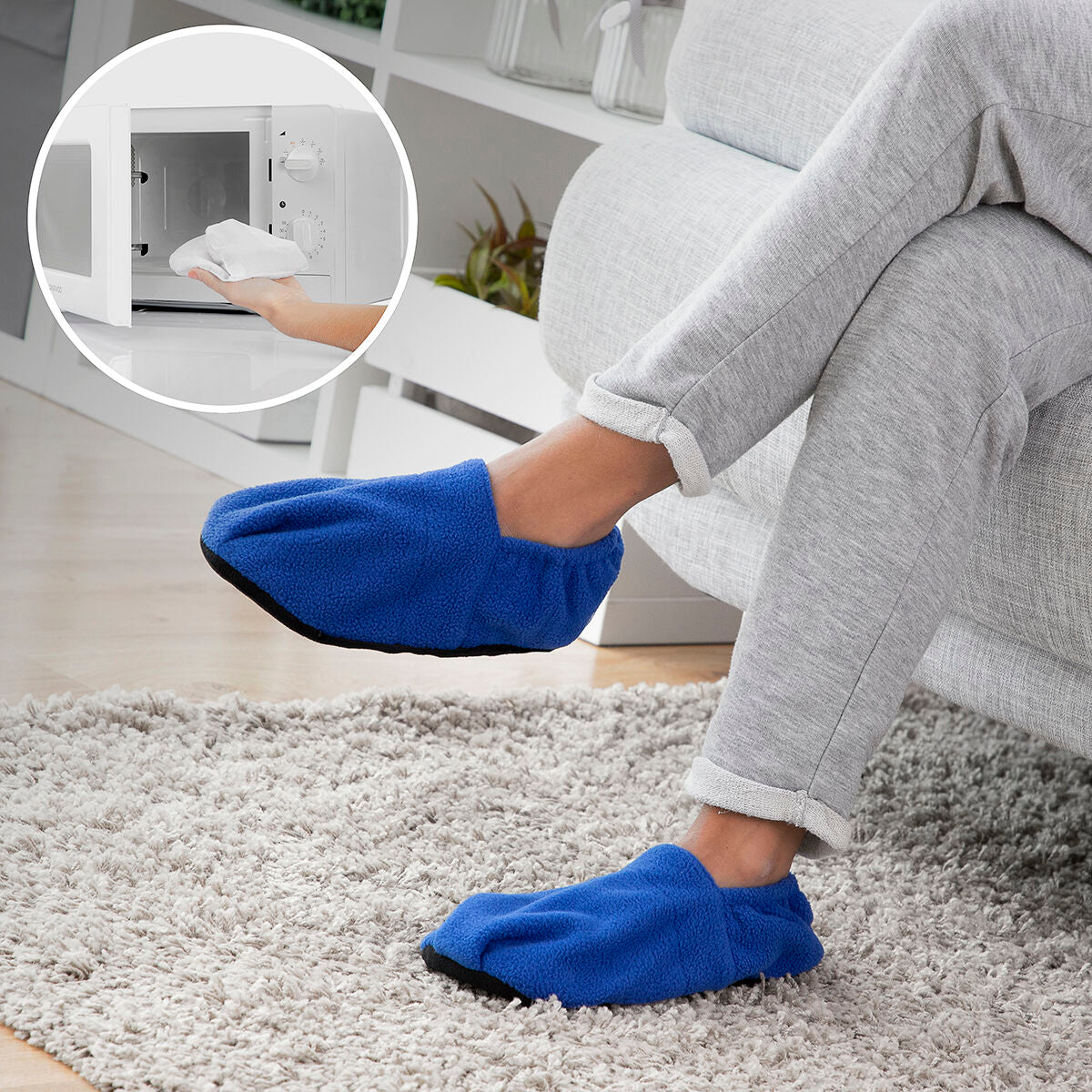 Innovagoods Microwavable Heated Slippers Innovagoods Blue