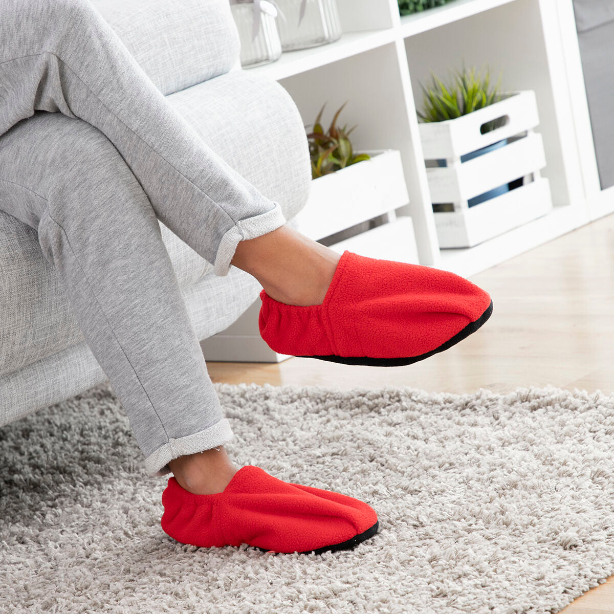 Innovagoods Microwavable Heated Slippers Innovagoods Red