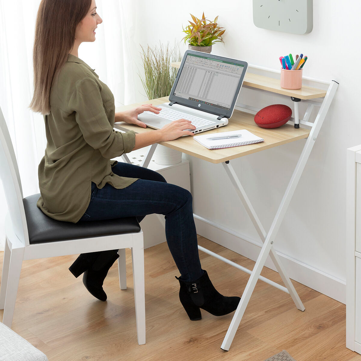 Innovagoods Folding Desk With Shelf Tablezy Innovagoods