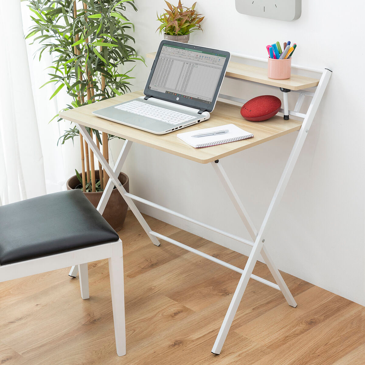 Innovagoods Folding Desk With Shelf Tablezy Innovagoods