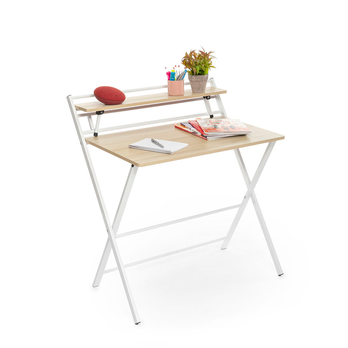 Innovagoods Folding Desk With Shelf Tablezy Innovagoods