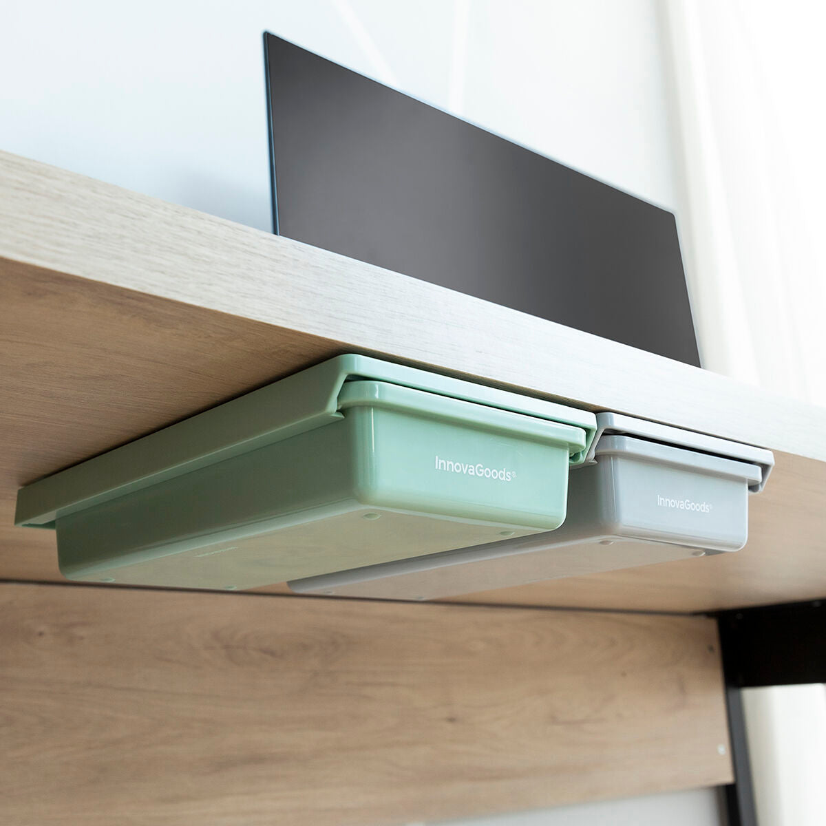 Innovagoods Set Of Additional Adhesive Desk Drawers Underalk Innovagoods Pack Of 2 Units