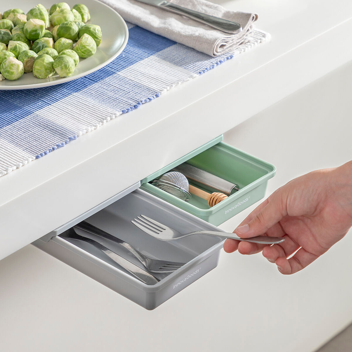 Innovagoods Set Of Additional Adhesive Desk Drawers Underalk Innovagoods Pack Of 2 Units