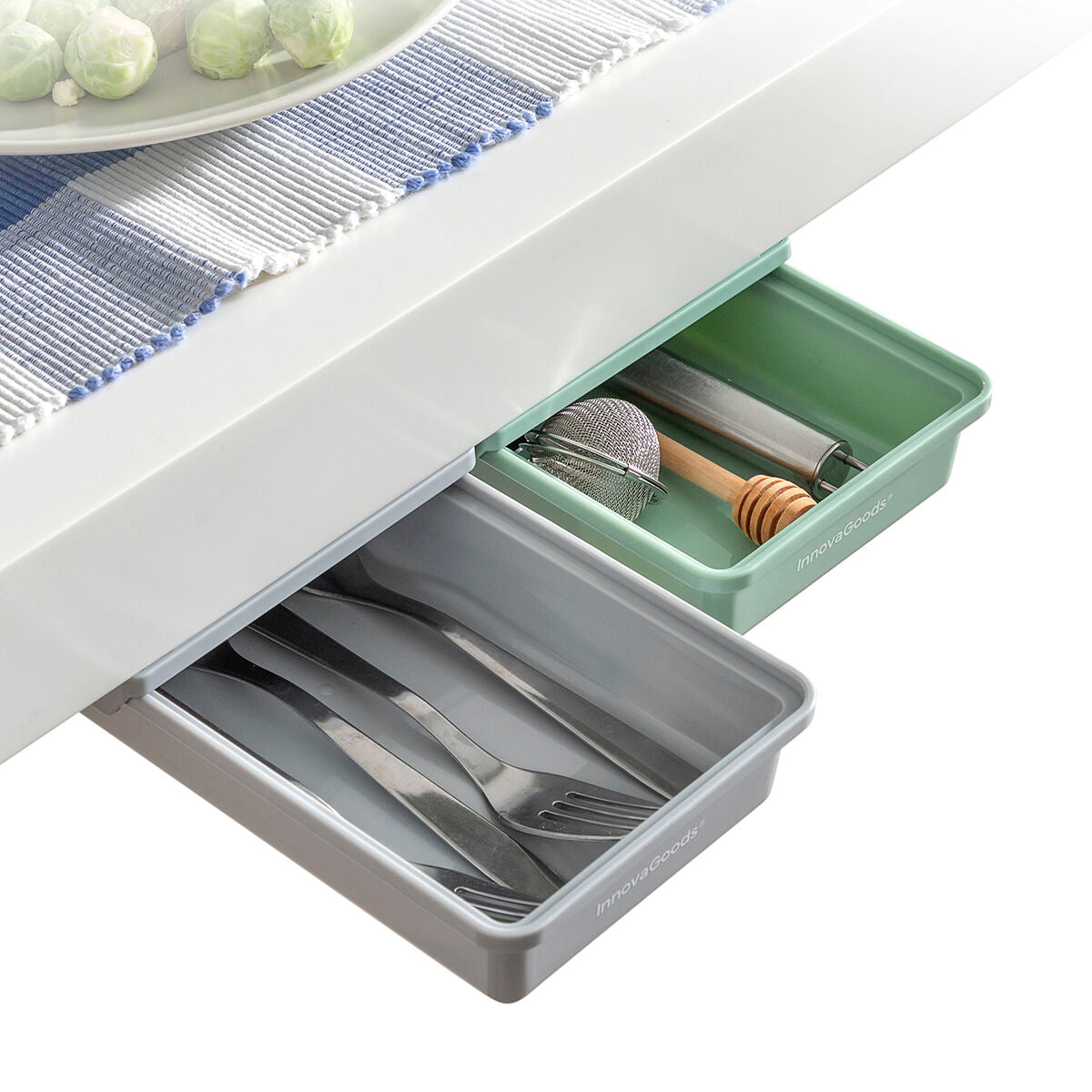 Innovagoods Set Of Additional Adhesive Desk Drawers Underalk Innovagoods Pack Of 2 Units