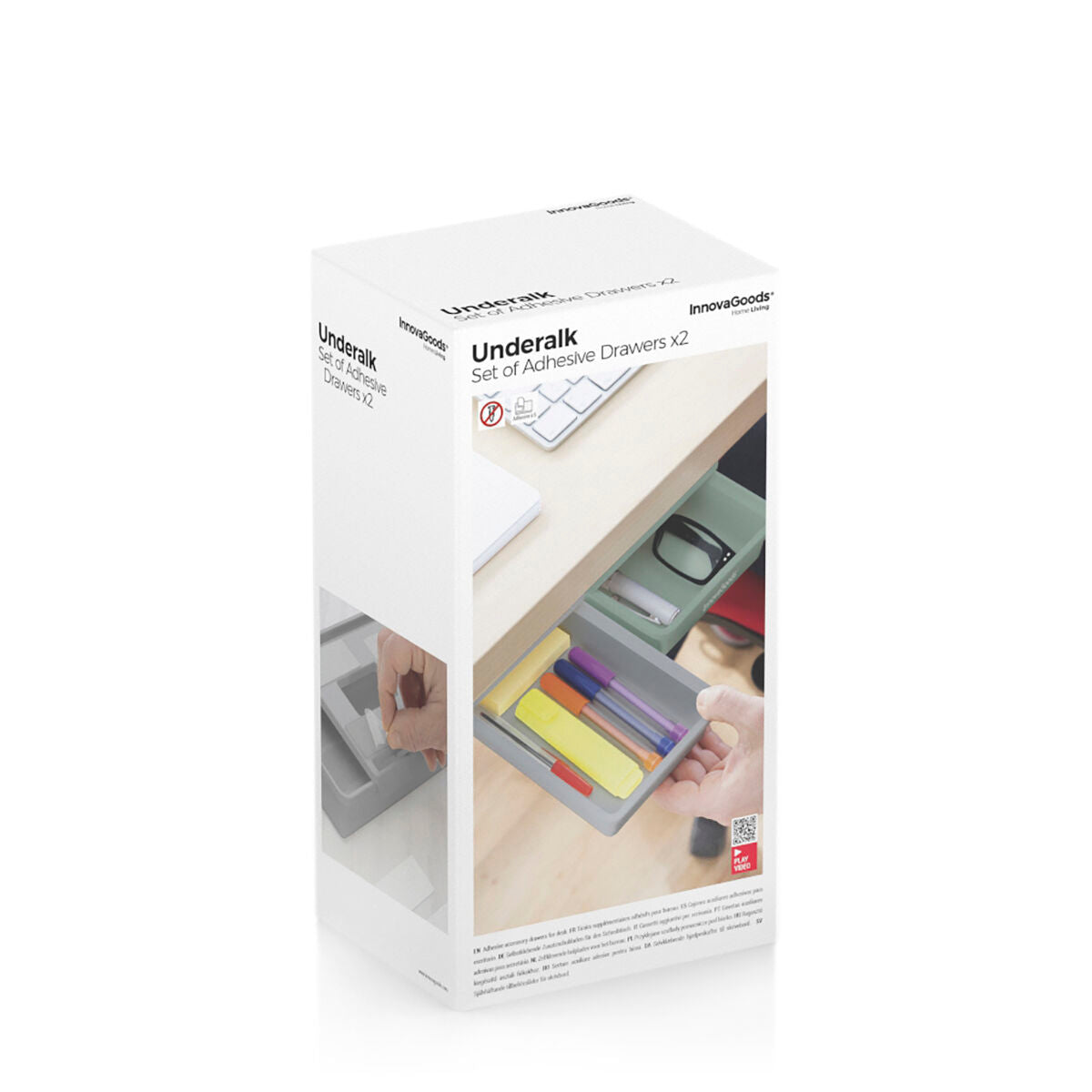 Innovagoods Set Of Additional Adhesive Desk Drawers Underalk Innovagoods Pack Of 2 Units