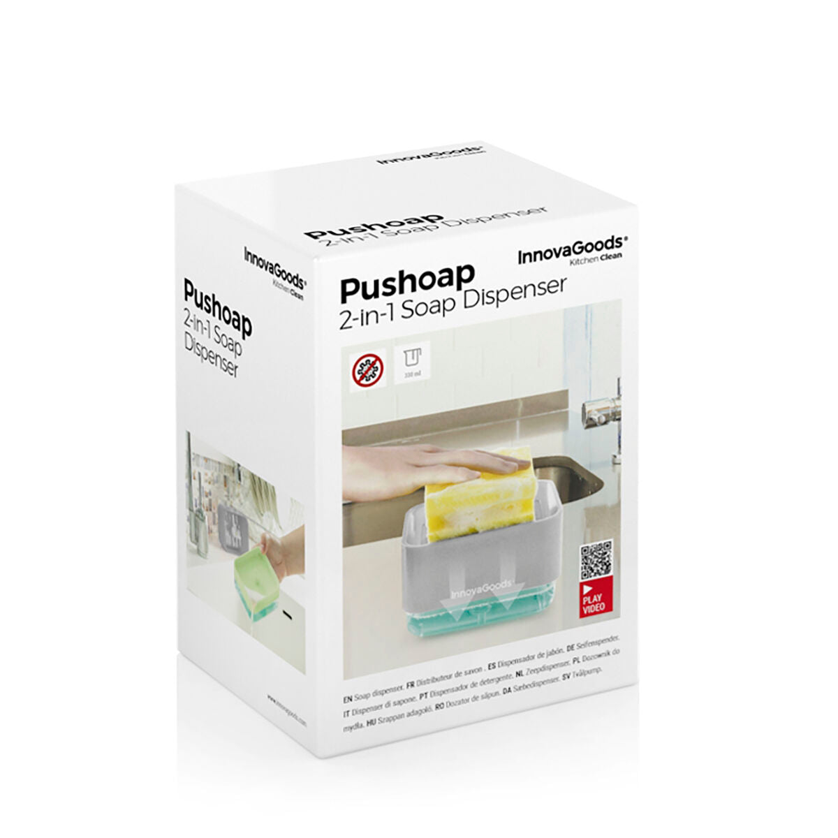 Innovagoods 2-In-1 Soap Dispenser For The Kitchen Sink Pushoap Innovagoods