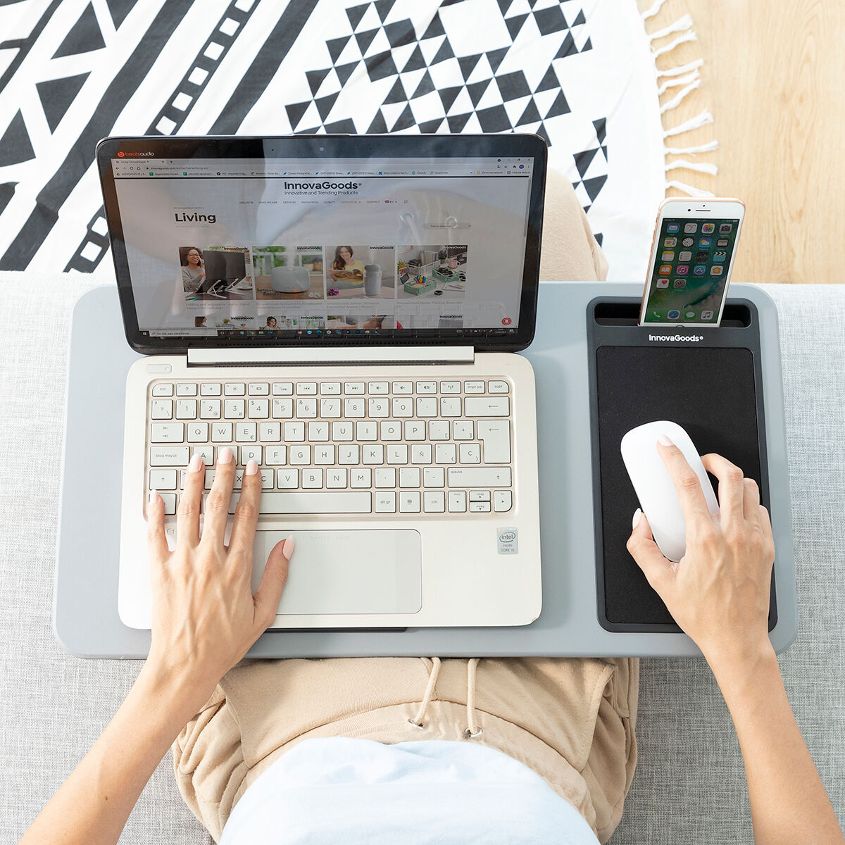 Innovagoods Portable Laptop Desk With Xl Cushion Deskion Innovagoods