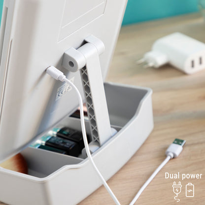 Innovagoods 3-In-1 Folding Led Mirror With Make-Up Organiser Panomir Innovagoods