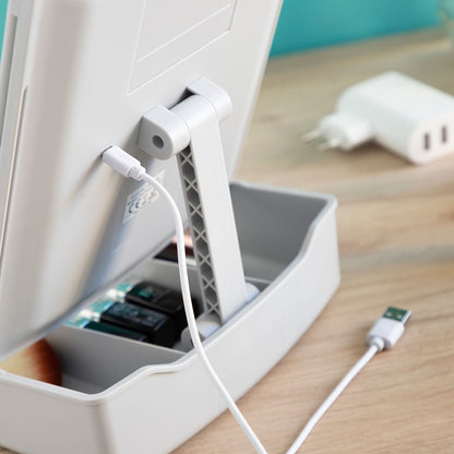 Innovagoods 3-In-1 Folding Led Mirror With Make-Up Organiser Panomir Innovagoods