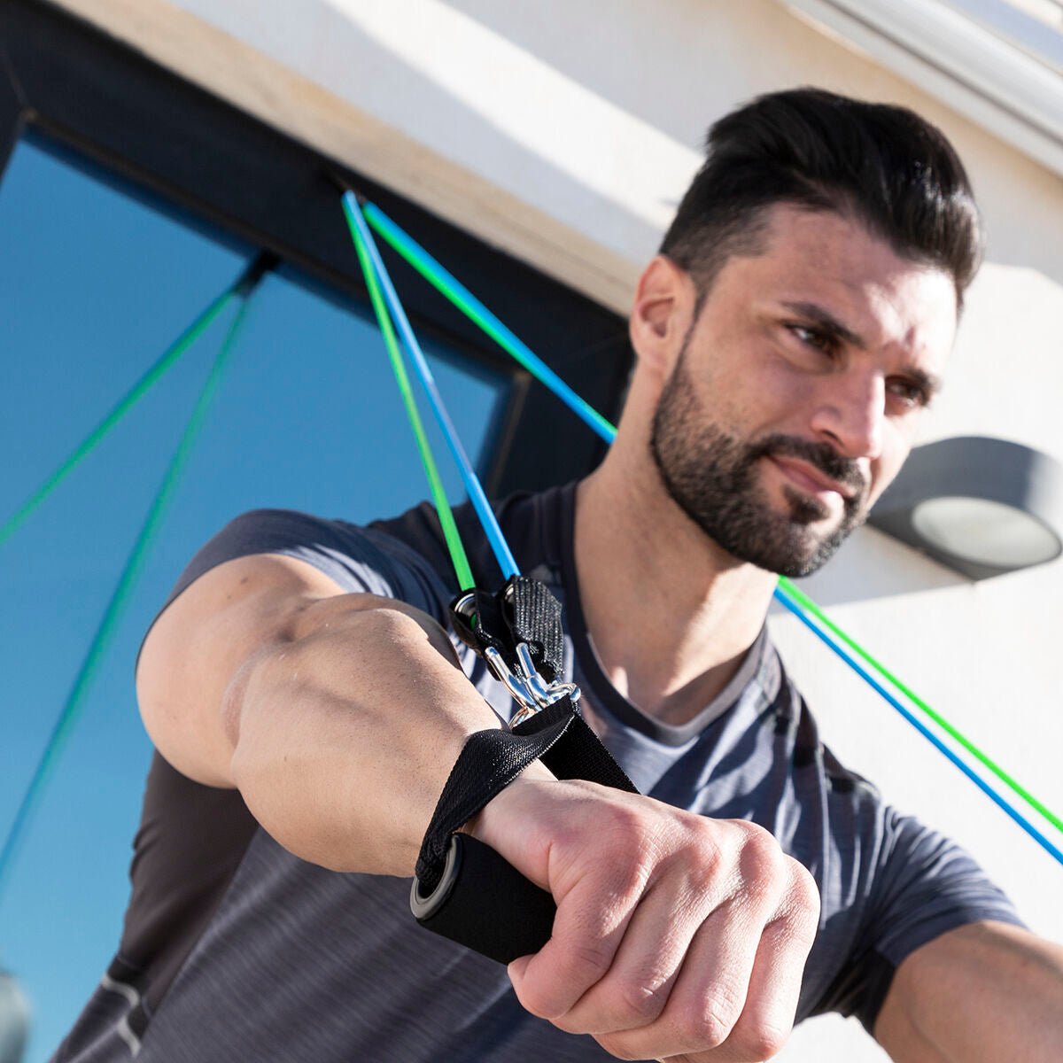 Innovagoods Set Of Resistance Bands With Accessories And Exercise Guide Tribainer Innovagoods 3 Units