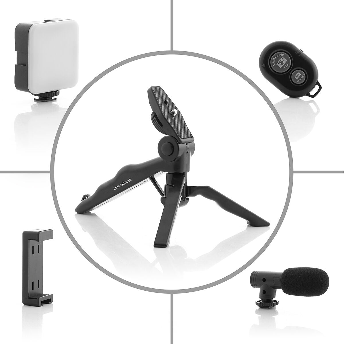 Innovagoods Vlogging Kit With Light, Microphone And Remote Control Plodni Innovagoods 6 Pieces