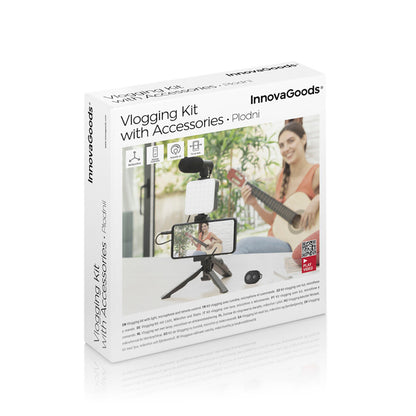 Innovagoods Vlogging Kit With Light, Microphone And Remote Control Plodni Innovagoods 6 Pieces