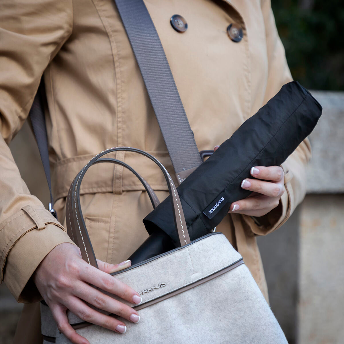 Innovagoods Folding Inverted Umbrella With Led Folbrella Innovagoods