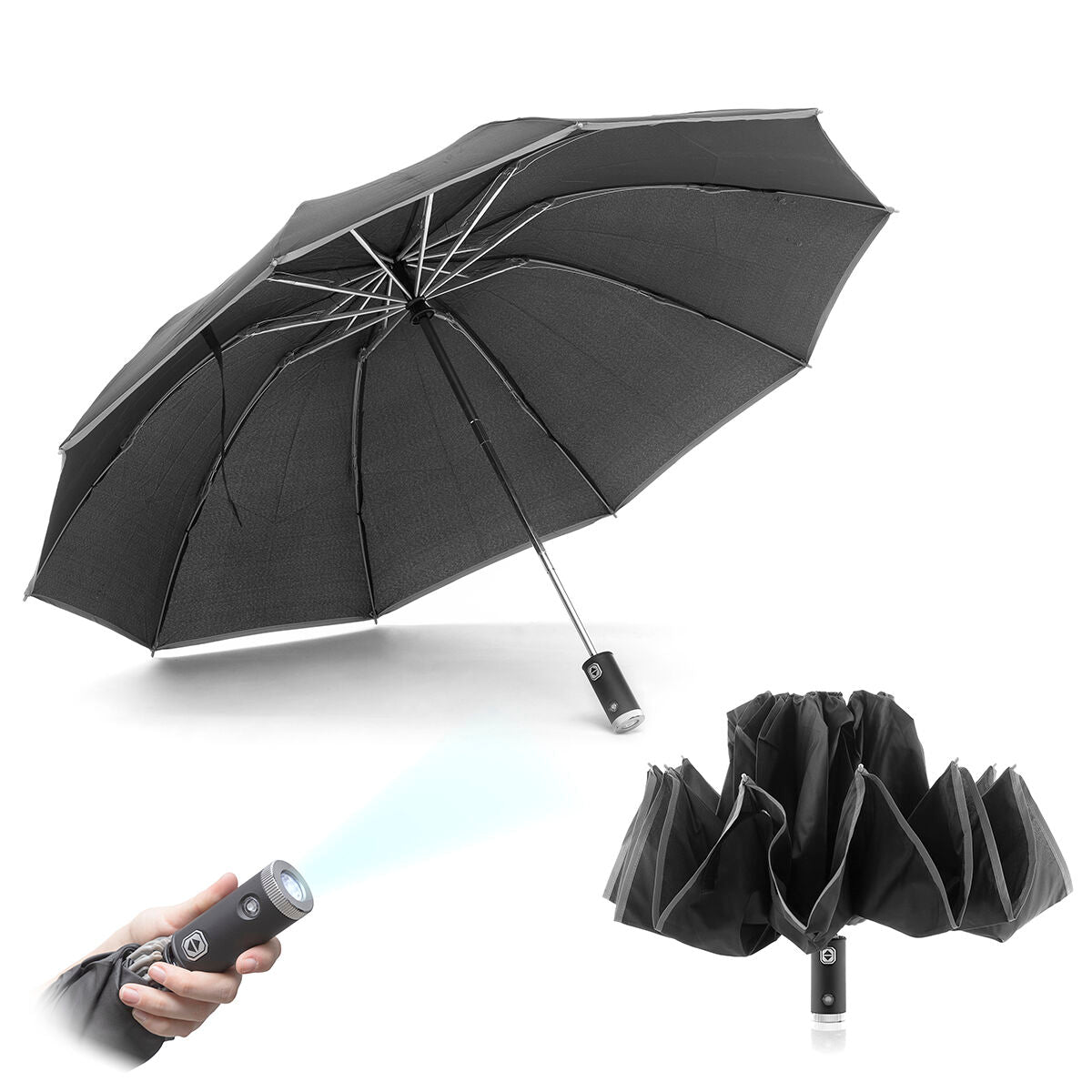 Innovagoods Folding Inverted Umbrella With Led Folbrella Innovagoods