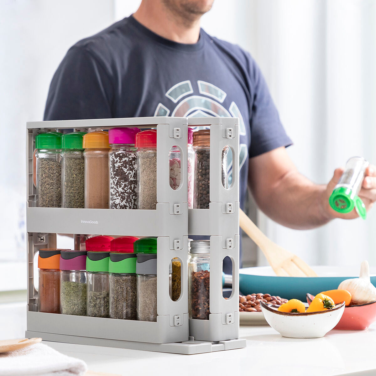 Innovagoods Sliding And Pivoting Spice Organiser Rispick Innovagoods