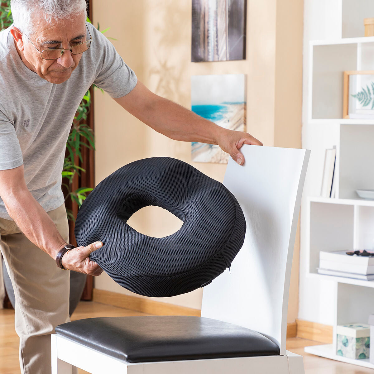 Innovagoods Gel & Bamboo Charcoal Cushion With Removable Cover Charnut Innovagoods