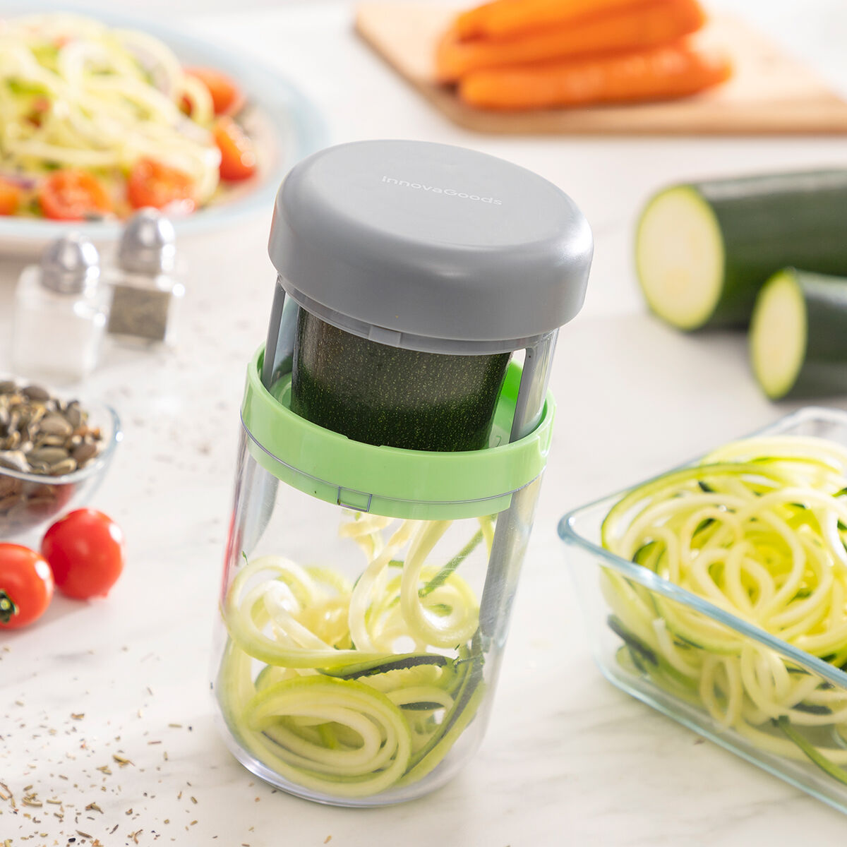 Innovagoods Vegetable Spiral Cutter And Grater With Recipes Vigizer Innovagoods