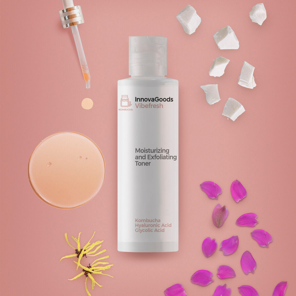 Innovagoods Moisturizing And Exfoliating Facial Toner Kombucha Vibefresh Innovagoods 150 Ml