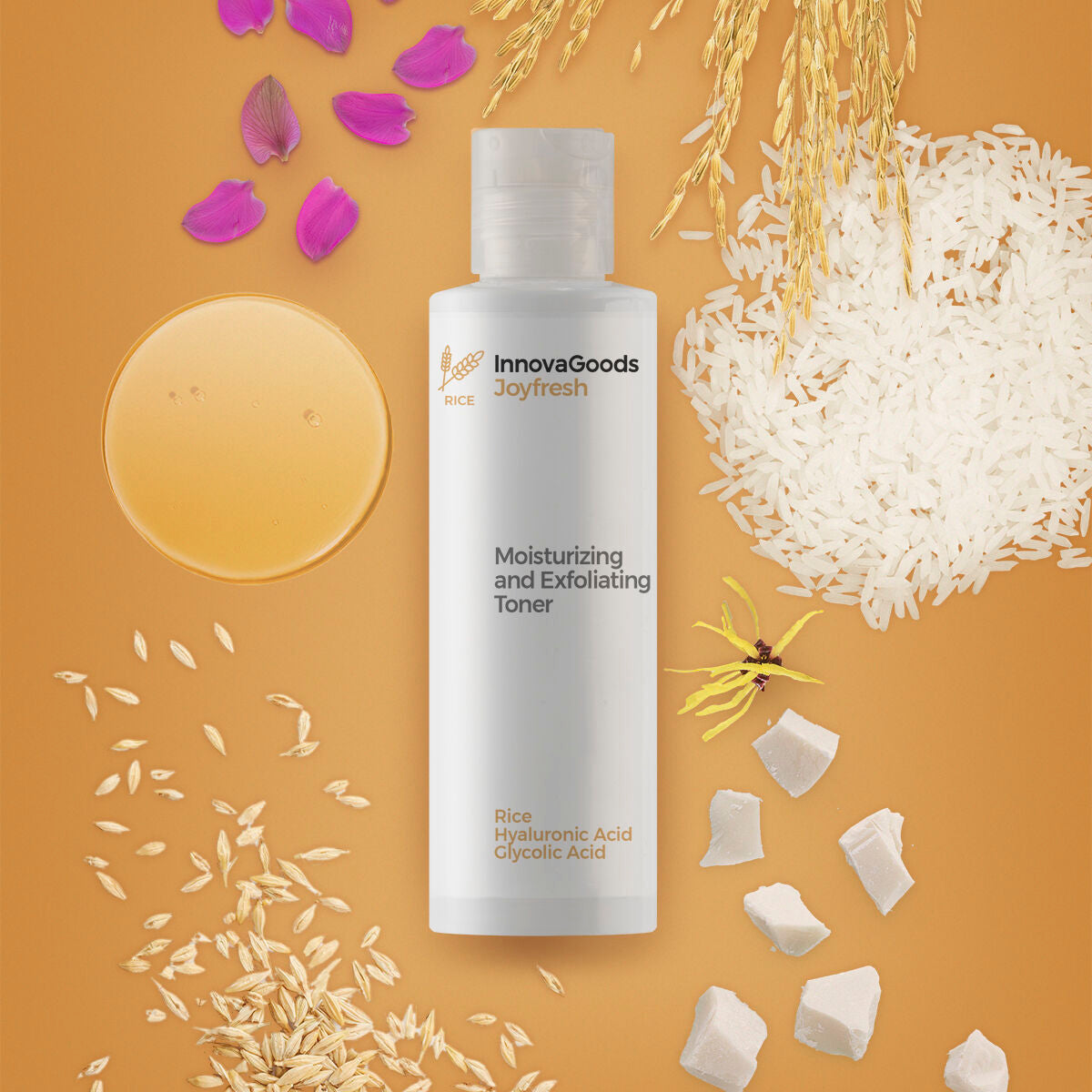 Innovagoods Moisturizing And Exfoliating Facial Toner Rice Joyfresh Innovagoods 150 Ml