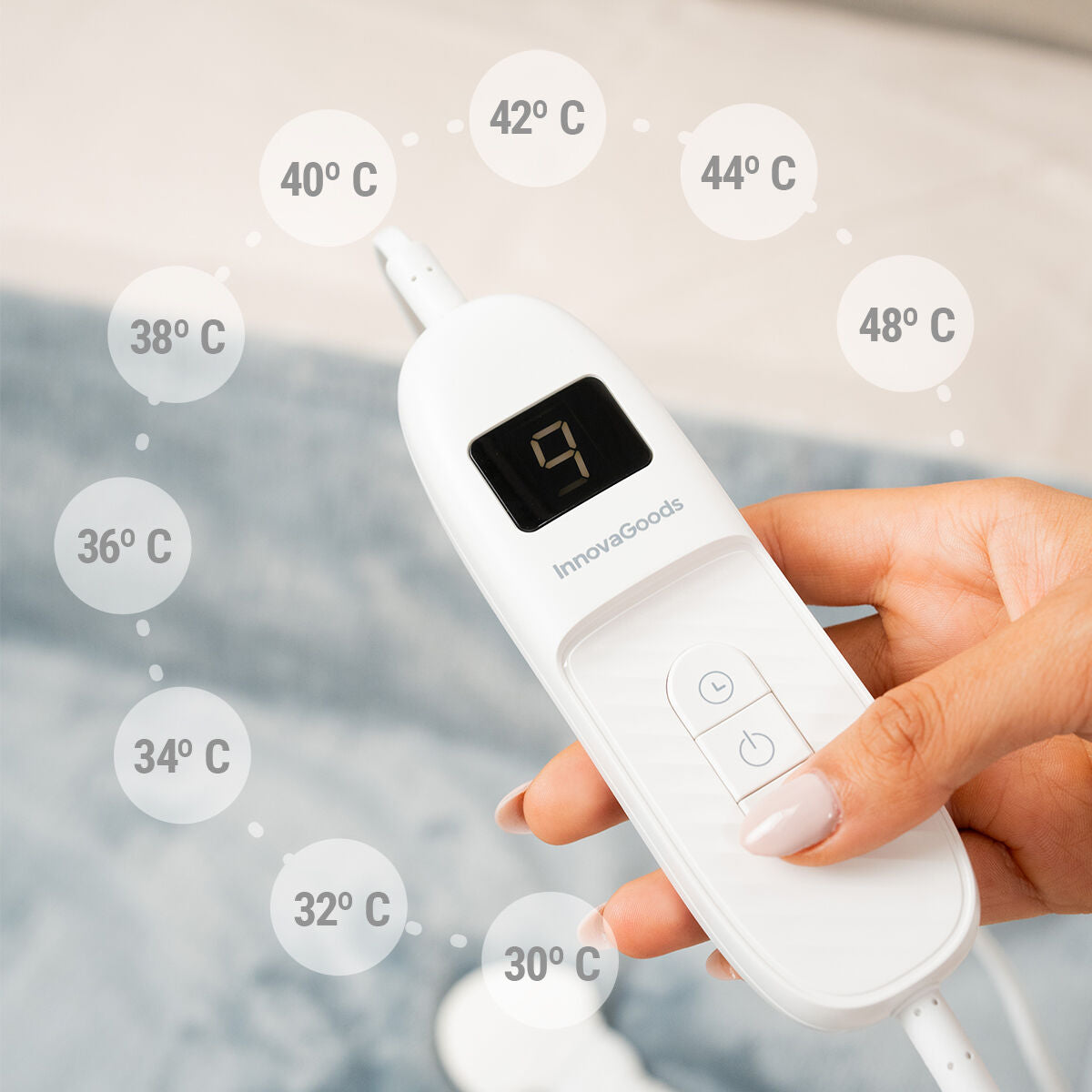 Innovagoods Electric Blanket Heklet Innovagoods White Grey 130 X 180 Cm 160 W