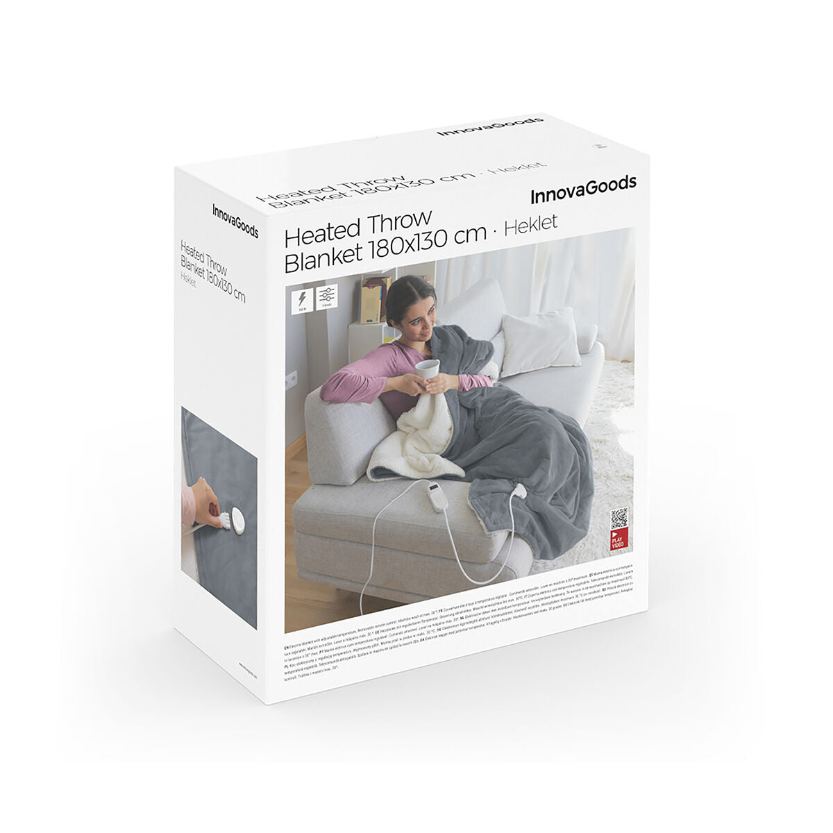Innovagoods Electric Blanket Heklet Innovagoods White Grey 130 X 180 Cm 160 W