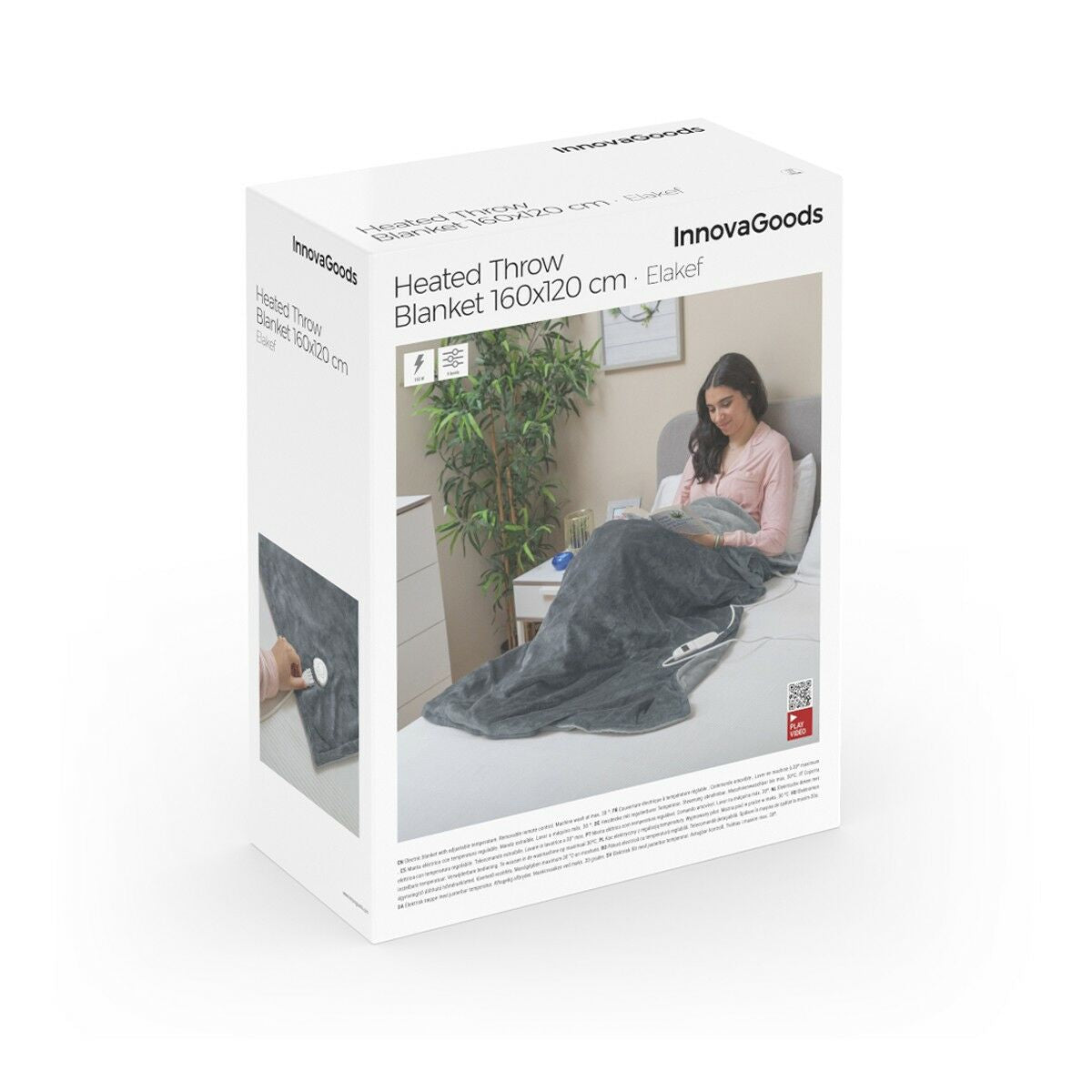 Innovagoods Electric Blanket Elakef Innovagoods Grey 120 X 160 Cm 160 W