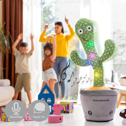 Innovagoods Rechargeable Dancing And Talking Cactus With Music And Multicoloured Led Cacxi Innovagoods