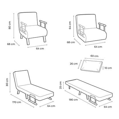 Innovagoods 4-In-1 Convertible Single Sofa Bed Softfa Innovagoods